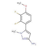 Chemical structure of 5-(2,3-difluoro-4-methoxyphenyl)-1-methyl-1H-pyrazol-3-amine - CSSB02167377512