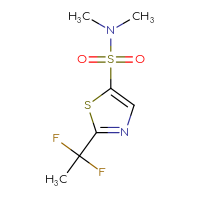 Chemical structure of 2-(1,1-difluoroethyl)-N,N-dimethyl-1,3-thiazole-5-sulfonamide - CSSB15025065045