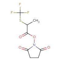 Chemical structure of 2,5-dioxopyrrolidin-1-yl 2-[(trifluoromethyl)sulfanyl]propanoate - CSSB20270179593