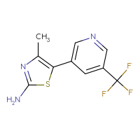 Chemical structure of 4-methyl-5-[5-(trifluoromethyl)pyridin-3-yl]-1,3-thiazol-2-amine - CSSB00015188044
