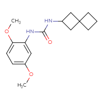 Chemical structure of 1-(2,5-dimethoxyphenyl)-3-{spiro[3.3]heptan-2-yl}urea - CSSB00089283903