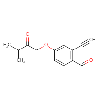 Chemical structure of 2-ethynyl-4-(3-methyl-2-oxobutoxy)benzaldehyde - CSSB21331805935