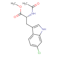 Chemical structure of methyl (2R)-3-(6-chloro-1H-indol-3-yl)-2-acetamidopropanoate - CSSB00020628494