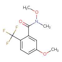 Chemical structure of N,5-dimethoxy-N-methyl-2-(trifluoromethyl)benzamide - CSSB15046471721