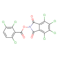Chemical structure of 4,5,6,7-tetrachloro-1,3-dioxo-2,3-dihydro-1H-isoindol-2-yl 2,3,6-trichlorobenzoate - CSSB20271038445