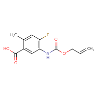 Chemical structure of 4-fluoro-2-methyl-5-{[(prop-2-en-1-yloxy)carbonyl]amino}benzoic acid - CSSB03496555211