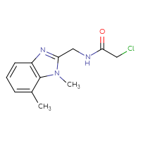 Chemical structure of 2-chloro-N-[(1,7-dimethyl-1H-1,3-benzodiazol-2-yl)methyl]acetamide - CSSB01997949709