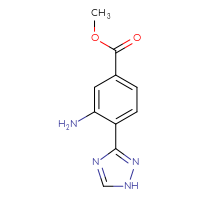 Chemical structure of methyl 3-amino-4-(1H-1,2,4-triazol-3-yl)benzoate - CSSB00102700128