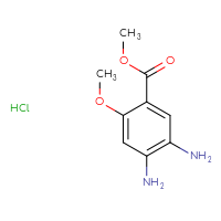 Chemical structure of methyl 4,5-diamino-2-methoxybenzoate hydrochloride - CSSB03436538154