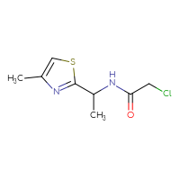 Chemical structure of 2-chloro-N-[1-(4-methyl-1,3-thiazol-2-yl)ethyl]acetamide - CSSB00012086108