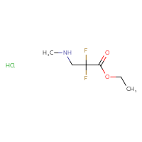Chemical structure of ethyl 2,2-difluoro-3-(methylamino)propanoate hydrochloride - CSSB00020683247