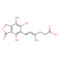 Chemical structure of 6-(4,6-dihydroxy-7-methyl-3-oxo-1,3-dihydro-2-benzofuran-5-yl)-4-methylhex-4-enoic acid - CSSB00020617525