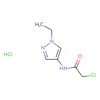 Chemical structure of 2-chloro-N-(1-ethyl-1H-pyrazol-4-yl)acetamide hydrochloride - CSSB00161115390