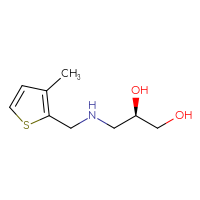 Chemical structure of (2R)-3-{[(3-methylthiophen-2-yl)methyl]amino}propane-1,2-diol - CSSB00102677482
