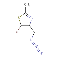 Chemical structure of 4-(azidomethyl)-5-bromo-2-methyl-1,3-thiazole - CSSB20621793517