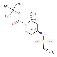 Chemical structure of rac-tert-butyl (2R,4S)-4-ethenesulfonamido-2-methylpiperidine-1-carboxylate - CSSB06751856952
