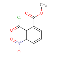 Chemical structure of methyl 2-(carbonochloridoyl)-3-nitrobenzoate - CSSB00028445142
