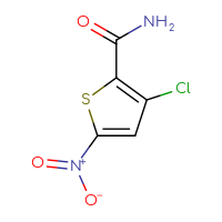 Chemical structure of 3-chloro-5-nitrothiophene-2-carboxamide - CSSB00000040738