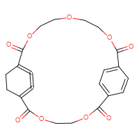 Chemical structure of 3,6,13,16,19-pentaoxatricyclo[19.2.2.2⁸,¹¹]heptacosa-1(23),8,9,10,21,24-hexaene-2,7,12,20-tetrone - CSSB02531768407