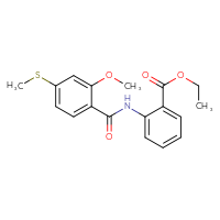 Chemical structure of ethyl 2-[2-methoxy-4-(methylsulfanyl)benzamido]benzoate - CSSB00121705294