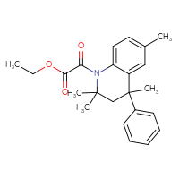 Chemical structure of ethyl 2-oxo-2-(2,2,4,6-tetramethyl-4-phenyl-1,2,3,4-tetrahydroquinolin-1-yl)acetate - CSSB00121690424