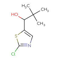 Chemical structure of 1-(2-chloro-1,3-thiazol-5-yl)-2,2-dimethylpropan-1-ol - CSSB21246461050