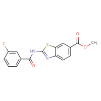 Chemical structure of methyl 2-(3-fluorobenzamido)-1,3-benzothiazole-6-carboxylate - CSSB00121591623