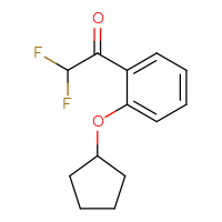 Chemical structure of 1-[2-(cyclopentyloxy)phenyl]-2,2-difluoroethan-1-one - CSSB14955581106