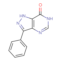 Chemical structure of 3-phenyl-1H,6H,7H-pyrazolo[4,3-d]pyrimidin-7-one - CSSB00010564533