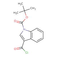 Chemical structure of tert-butyl 3-(carbonochloridoyl)-1H-indole-1-carboxylate - CSSB21332129004