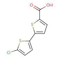 Chemical structure of 5'-chloro-[2,2'-bithiophene]-5-carboxylic acid - CSSB00011295527