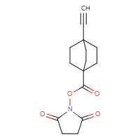 Chemical structure of 2,5-dioxopyrrolidin-1-yl 4-ethynylbicyclo[2.2.2]octane-1-carboxylate - CSSB20269493494