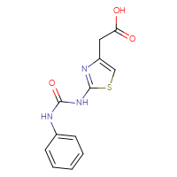 Chemical structure of 2-{2-[(phenylcarbamoyl)amino]-1,3-thiazol-4-yl}acetic acid - CSSB00015200710