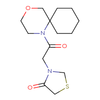 Chemical structure of 3-(2-{4-oxa-1-azaspiro[5.5]undecan-1-yl}-2-oxoethyl)-1,3-thiazolidin-4-one - CSSS00048479247