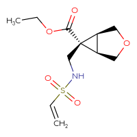 Chemical structure of ethyl (1R,5S,6S)-6-(ethenesulfonamidomethyl)-3-oxabicyclo[3.1.0]hexane-6-carboxylate - CSSB21332050447