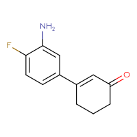 Chemical structure of 3-(3-amino-4-fluorophenyl)cyclohex-2-en-1-one - CSSB00010900335