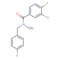 Chemical structure of 3-chloro-4-fluoro-N-[(4-fluorophenyl)methyl]-N-methylbenzamide - CSSB02036978461