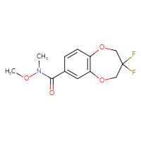 Chemical structure of 3,3-difluoro-N-methoxy-N-methyl-3,4-dihydro-2H-1,5-benzodioxepine-7-carboxamide - CSSB21151592399