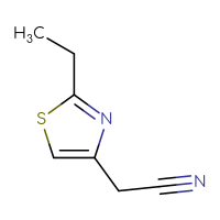 Chemical structure of 2-(2-ethyl-1,3-thiazol-4-yl)acetonitrile - CSSB00000744477