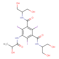 Chemical structure of N1,N3-bis(1,3-dihydroxypropan-2-yl)-5-(2-hydroxypropanamido)-2,4,6-triiodobenzene-1,3-dicarboxamide - CSSB00020657219