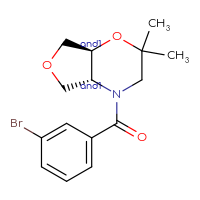 Chemical structure of rac-(4aR,7aS)-4-(3-bromobenzoyl)-2,2-dimethyl-hexahydro-2H-furo[3,4-b][1,4]oxazine - CSSB00101481645