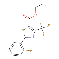 Chemical structure of ethyl 2-(2-fluorophenyl)-4-(trifluoromethyl)-1,3-thiazole-5-carboxylate - CSSB06581643138