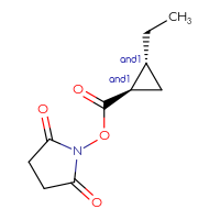 Chemical structure of rac-2,5-dioxopyrrolidin-1-yl (1R,2R)-2-ethylcyclopropane-1-carboxylate - CSSB02131418412