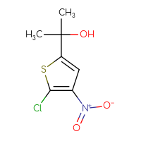 Chemical structure of 2-(5-chloro-4-nitrothiophen-2-yl)propan-2-ol - CSSB20844200647