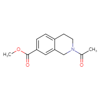 Chemical structure of methyl 2-acetyl-1,2,3,4-tetrahydroisoquinoline-7-carboxylate - CSSB00103399252