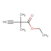 Chemical structure of ethyl 2,2-dimethylbut-3-ynoate - CSSB00009884633