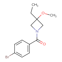 Chemical structure of 1-(4-bromobenzoyl)-3-ethyl-3-methoxyazetidine - CSSB03563706320
