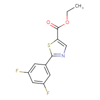 Chemical structure of ethyl 2-(3,5-difluorophenyl)-1,3-thiazole-5-carboxylate - CSSB02169490744