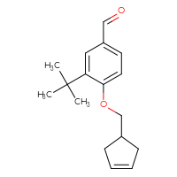 Chemical structure of 3-tert-butyl-4-[(cyclopent-3-en-1-yl)methoxy]benzaldehyde - CSSB09889278663