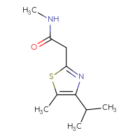 Chemical structure of N-methyl-2-[5-methyl-4-(propan-2-yl)-1,3-thiazol-2-yl]acetamide - CSSB01991376603